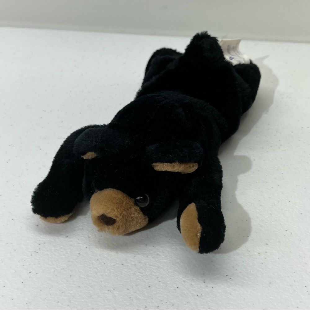 MJC International Purr-Fection 1988/1992 vintage plush black teddy bear beanbag